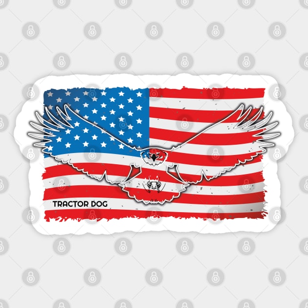 American Flag with Eagle Sticker by tractordog